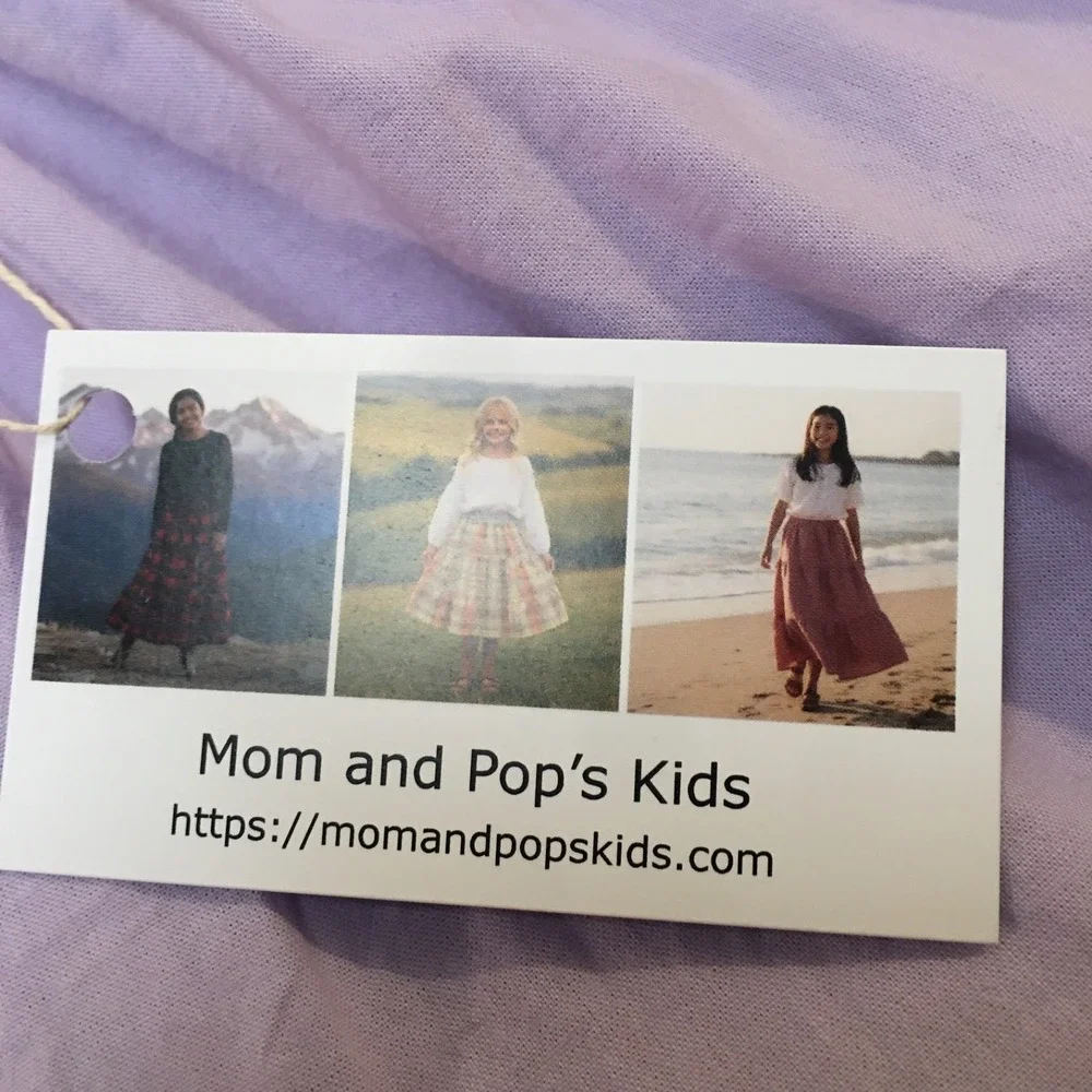 Skirt ORGANIC Girls 10/12 Midi Purple Ruffle Tiered Cotton Mom and Pop's Kids - Picture 4 of 10